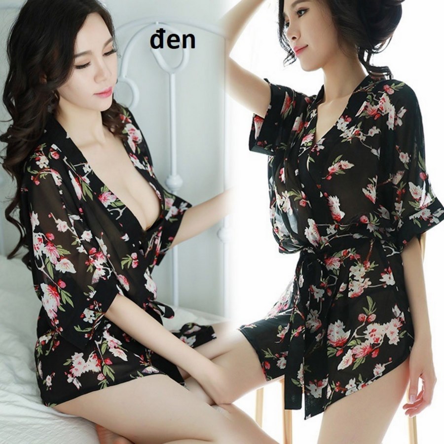 Áo choàng ngủ hoa kimono 5034