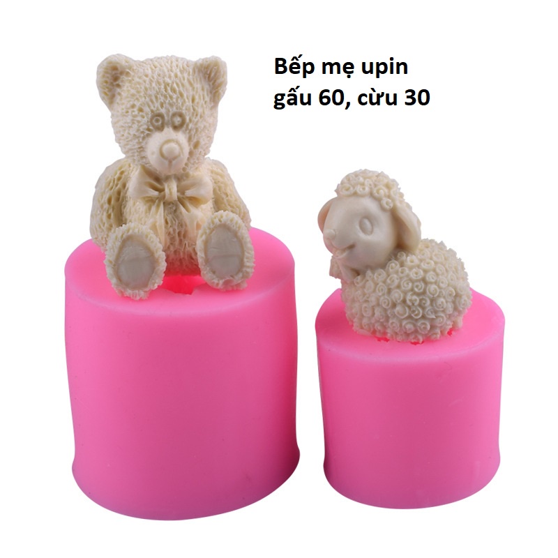 KHUÔN 4D SALE Khuôn silicon con cừu / con gấu làm rau câu, khuôn nến các loại