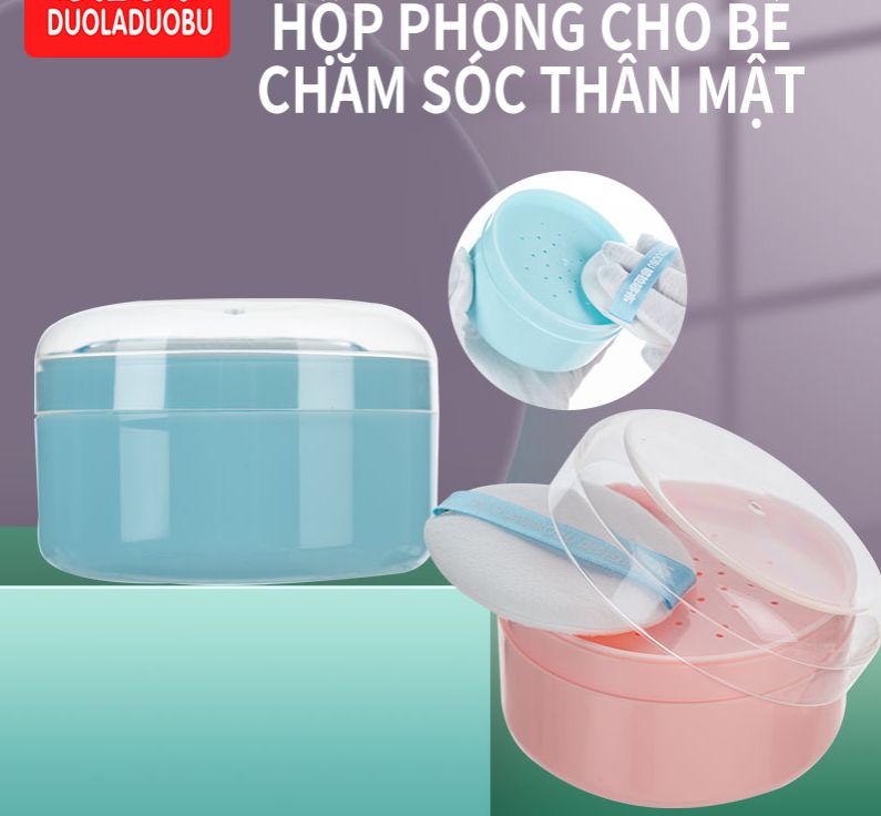 Hộp phấn em bé hộp phấn rôm hộp phấn rôm cho bé hộp phấn rôm sơ sinh xách tay hộp rỗng