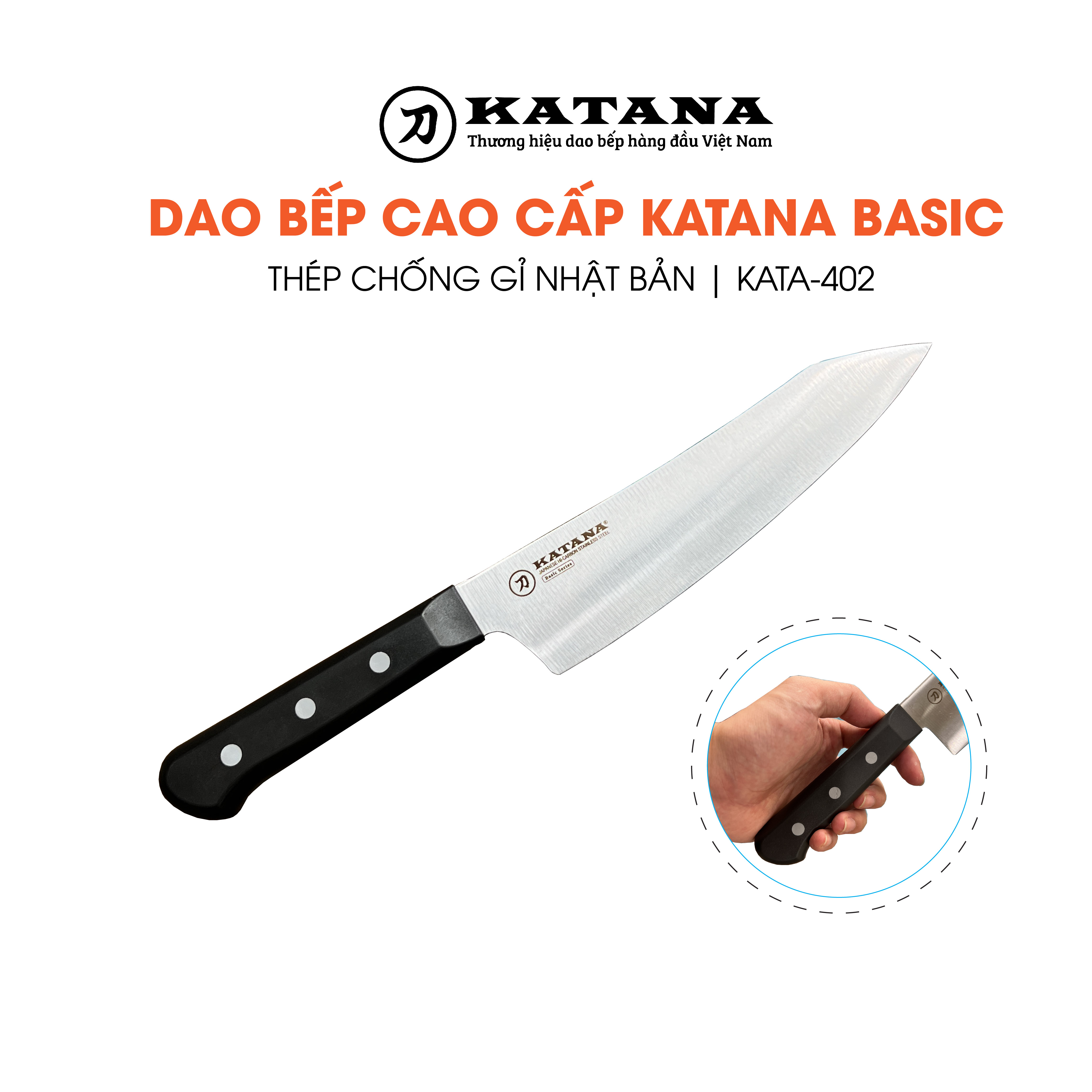 Dao bếp cao cấp katana basic chef - dao thái thịt cá kata402