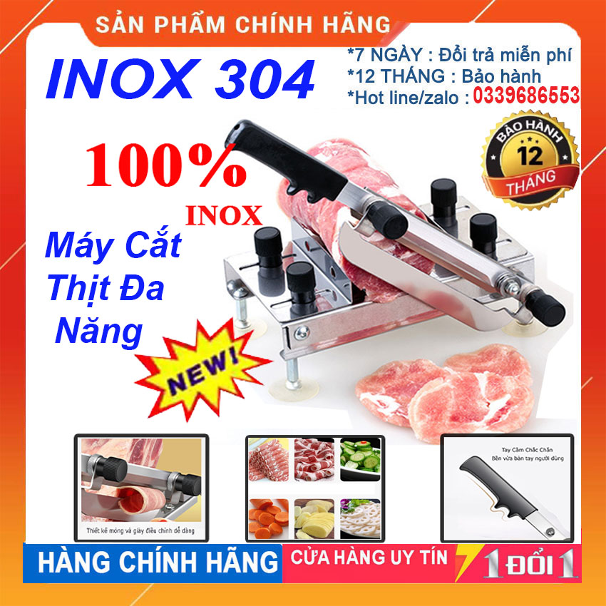 Máy cắt thịt và rau củ quả đa năng , bộ dao cắt đa năng - inox 304 cao cấp - lưỡi cắt sắc bén , bảo hành 12 tháng trên toàn quốc