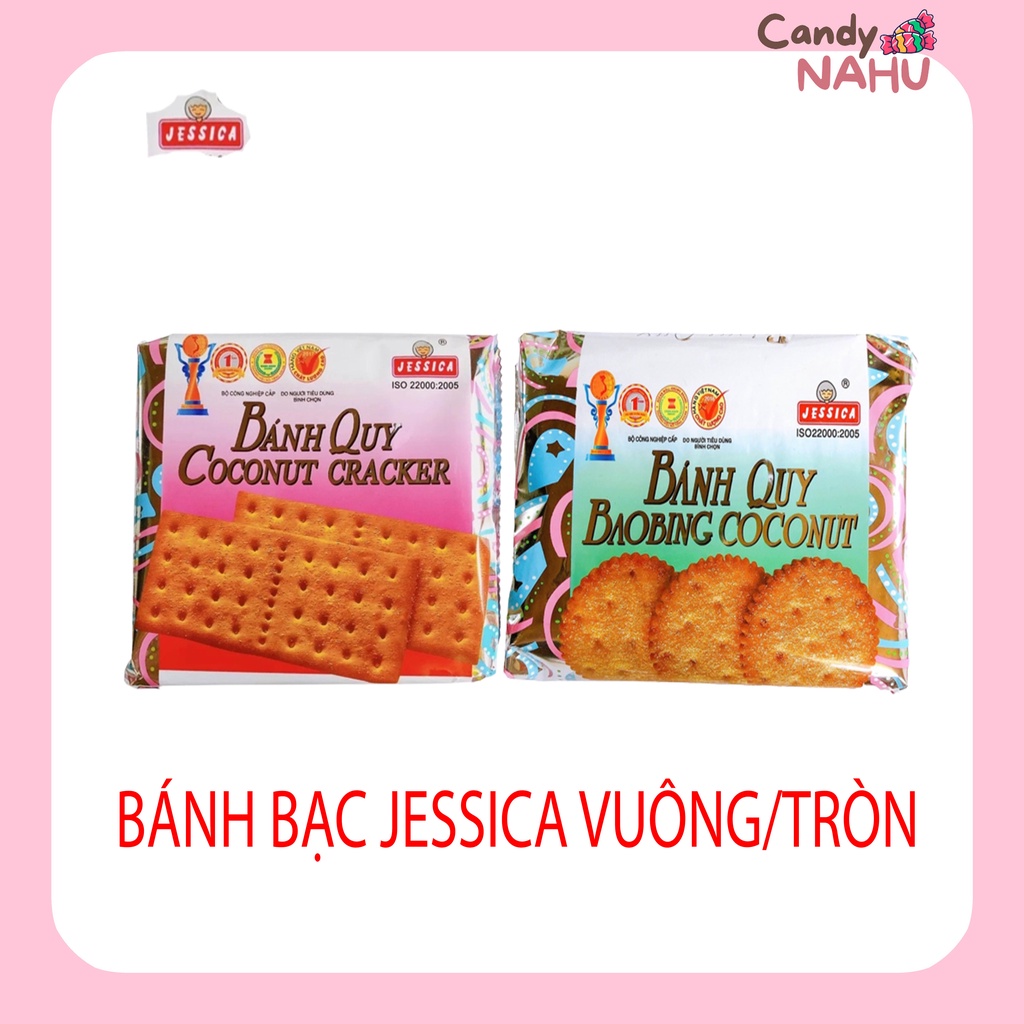 Bánh quy coconut cracker jessica® 178g / bánh quy dừa vuông bọc giấy bạc