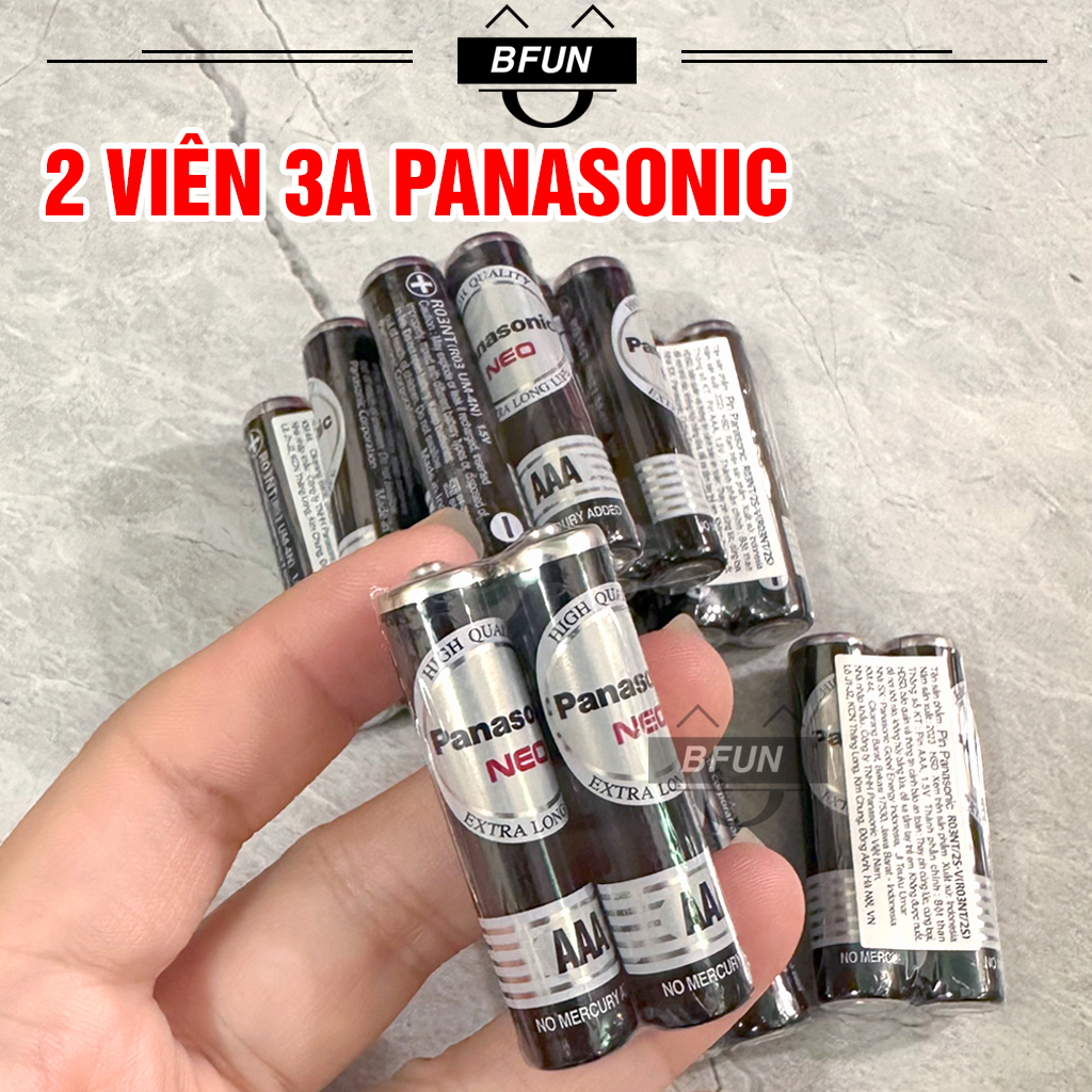 Pin tiểu aaa panasonic 2 viên chính hãng 1.5v- pin 3a cho remote,đèn pin,chuột máy tính bfun