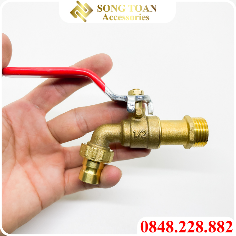 Vòi đồng, vòi hồ thau tay gạt ferroli, khoá nước tay gạt đồng thau