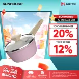 Quánh phủ sứ Nano đáy từ Sunhouse Healthy MP18P/18T - Chống dính Nano Ceramic - Tay cầm chống trơn trượt - Bắt từ nhanh