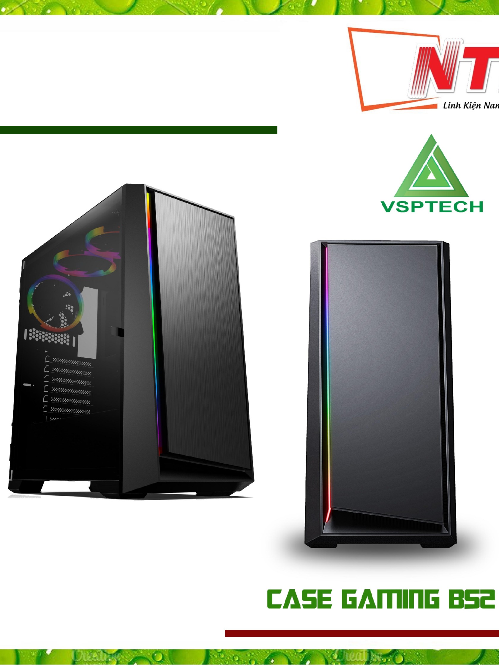 Case vsp b52 server - có sẵn led rgb - kính cường lực trong suốt