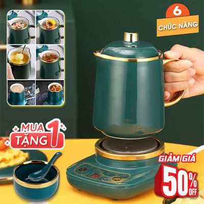 [TẶNG BÌNH TRÀ] Cốc chưng yến, cốc hầm đa năng 500-800ml kèm đế điện - Cốc nấu cháo, hầm xương đa năng - Bảng điều khiển tiếng Việt