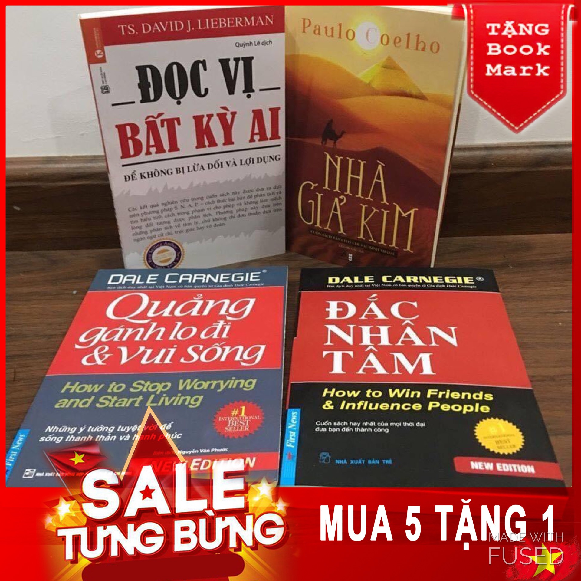 Combo 4 sách: Đọc vị+ nhà giả kim+Đat nhan tam+ Quang gánh