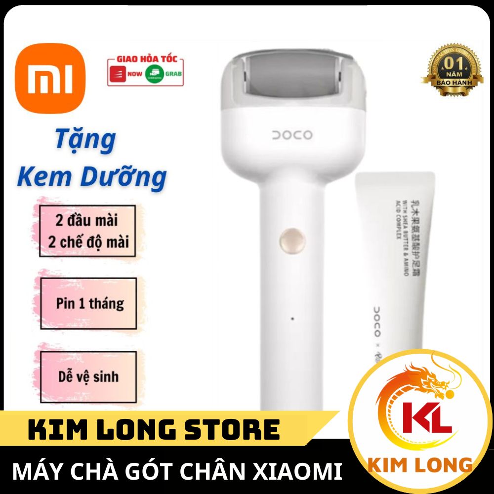 Máy chà gót chân Xiaomi Doco F002, tặng kem dưỡng và đá mài, bảo hành 1 năm