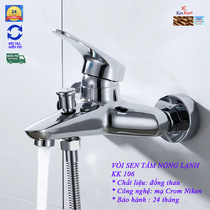 Vòi sen tắm nóng lạnh đồng thau kk 106 + củ sen tắm nóng lạnh + sen tắm nóng lạnh+ vòi sen tắm