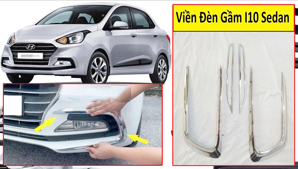 Ốp Viền Gầm i10 2017 2018 2019 2020 2021 ( Lắp Cho Bản Sedan ) - Ốp Trang Trí Gầm Trước Sau i10