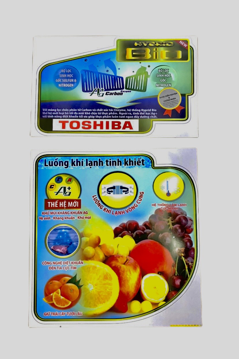 Tem dán tủ lạnh Toshiba chất lượng nhiều mẫu