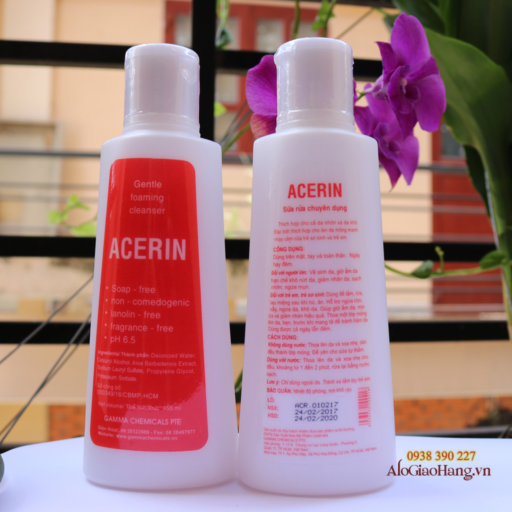 Sữa rửa chuyên dụng Acerin, sữa rửa mặt Acerin, Acerin