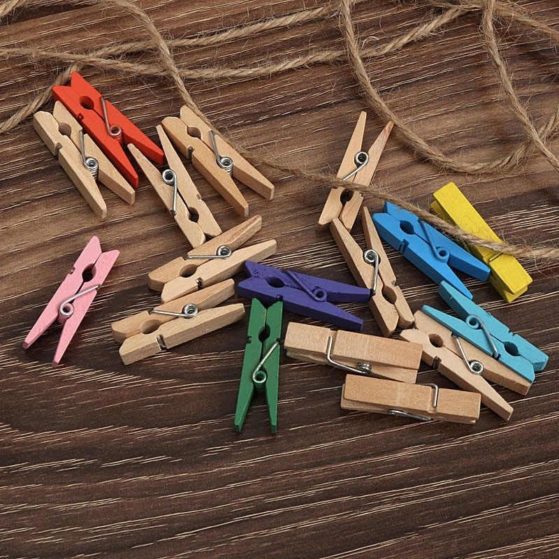 Set 10 kẹp gỗ loại đẹp size 4cm - 6cm tặng kèm 1m dây thừng