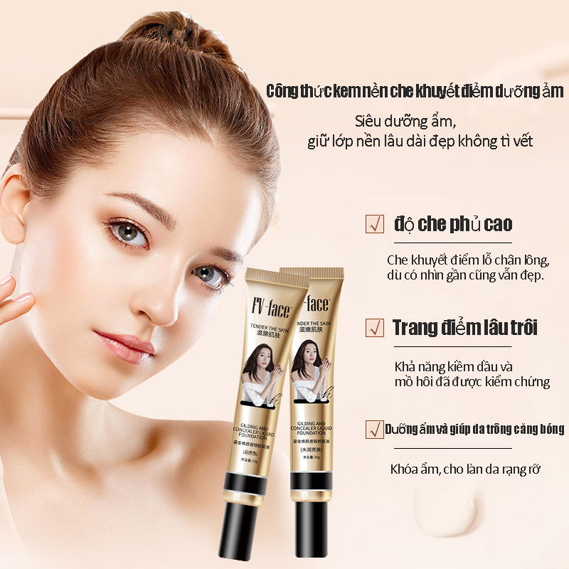 Kem nền FV-Face che khuyết điểm trang điểm lâu trôi che khuyết điểm dưỡng ẩm cho da hỗn hợp thiên dầu 30g