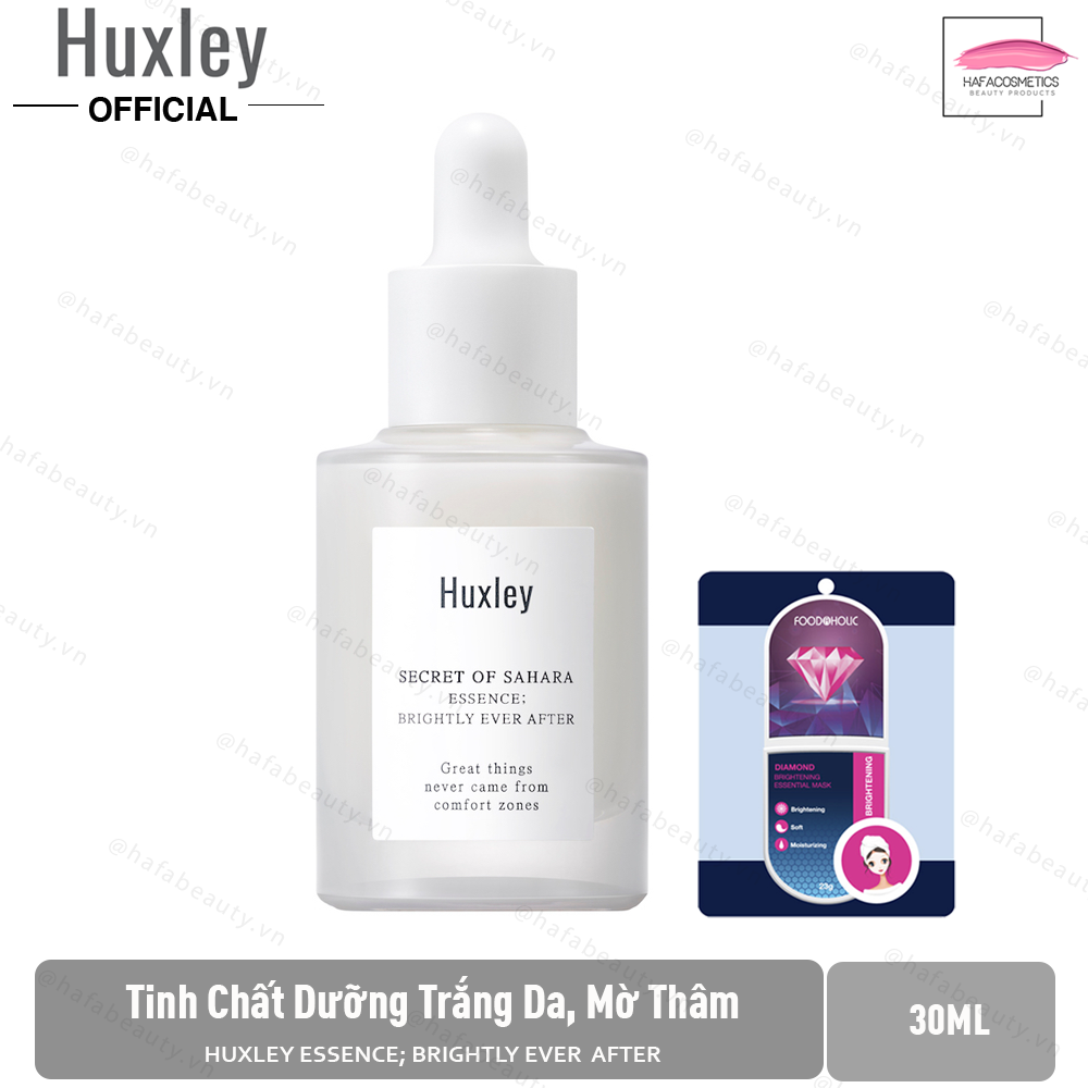 Tinh Chất Dưỡng Trắng Da, Giảm Thâm Nám Huxley Essence Brightly Ever After 30ml + Tặng Mặt Nạ Foodaholic (Loại Ngẫu Nhiên)