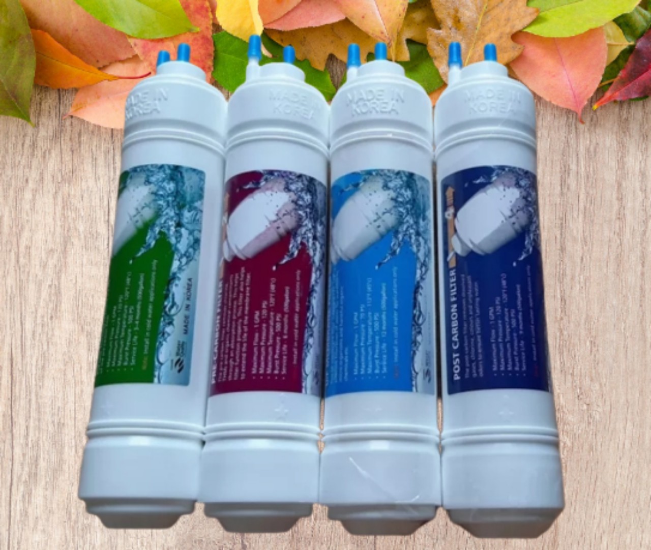 Lõi lọc nước hàn quốc - bộ 4 lõi lọc nước Hàn Quốc , lõi 1 đầu, dùng cho máy nóng lạnh, CNC, máy RO