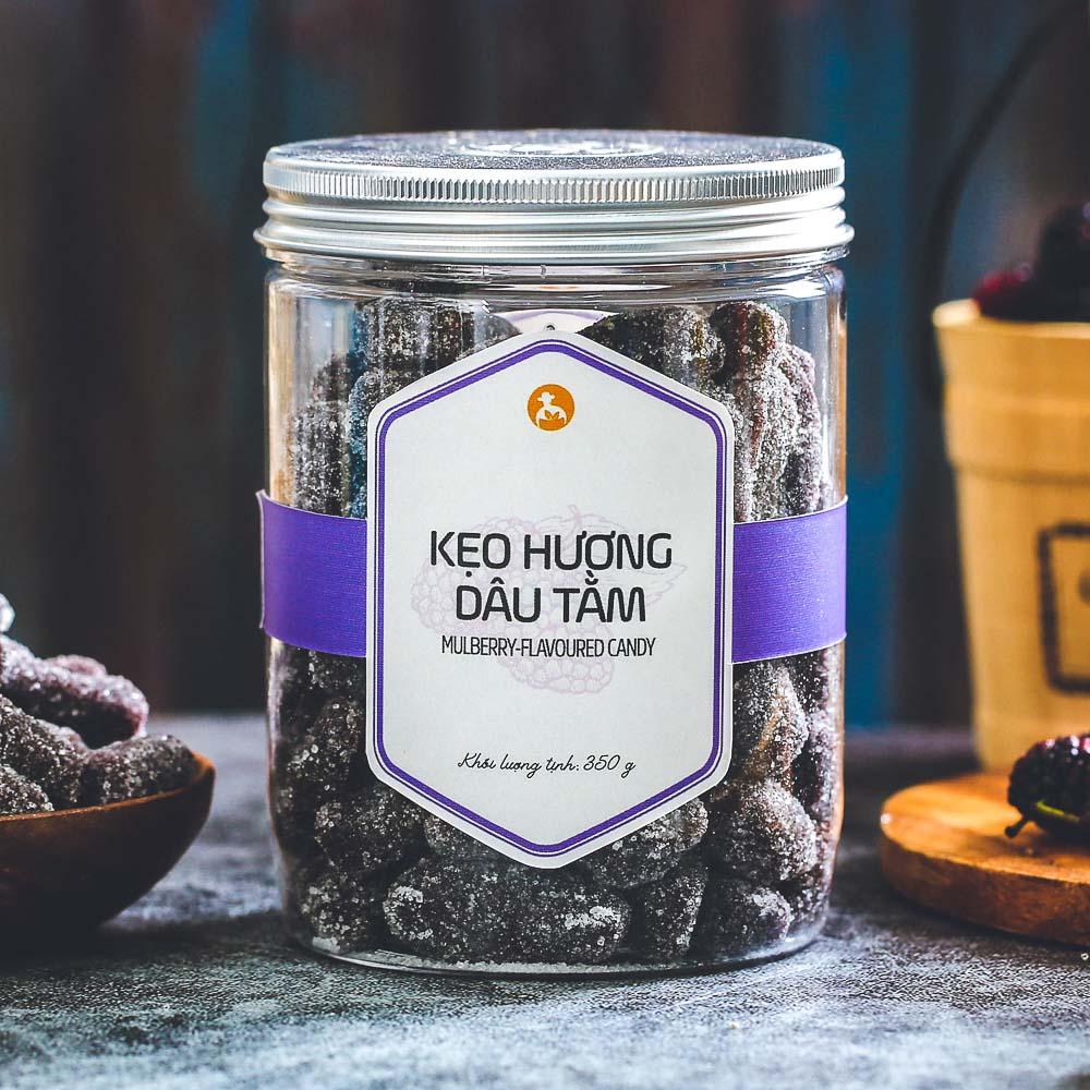 Kẹo hương dâu tằm l'angfarm - đặc sản đà lạt 350g/hũ, mẫu nắp nhôm
