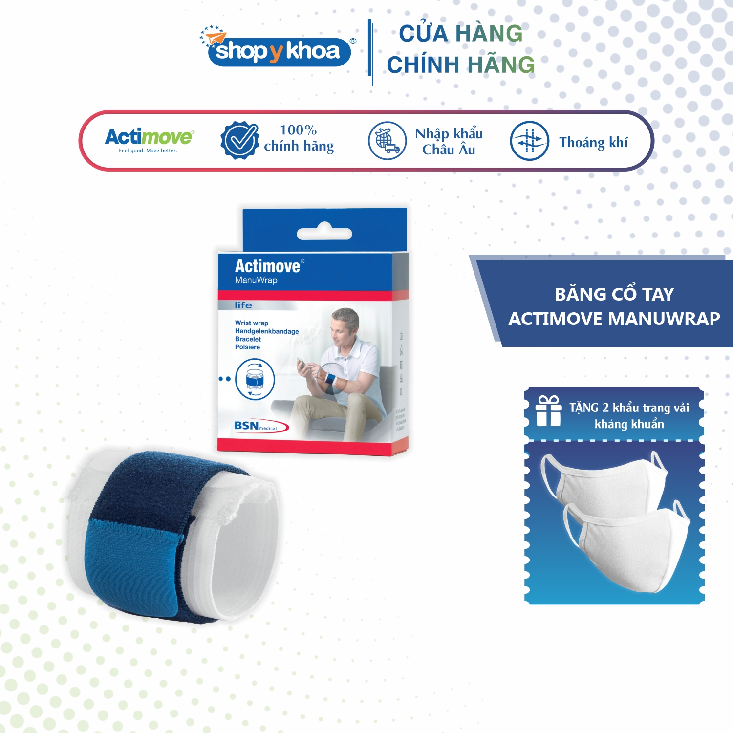 Băng cổ tay chấn thương và thể thao Actimove Manu Wrap