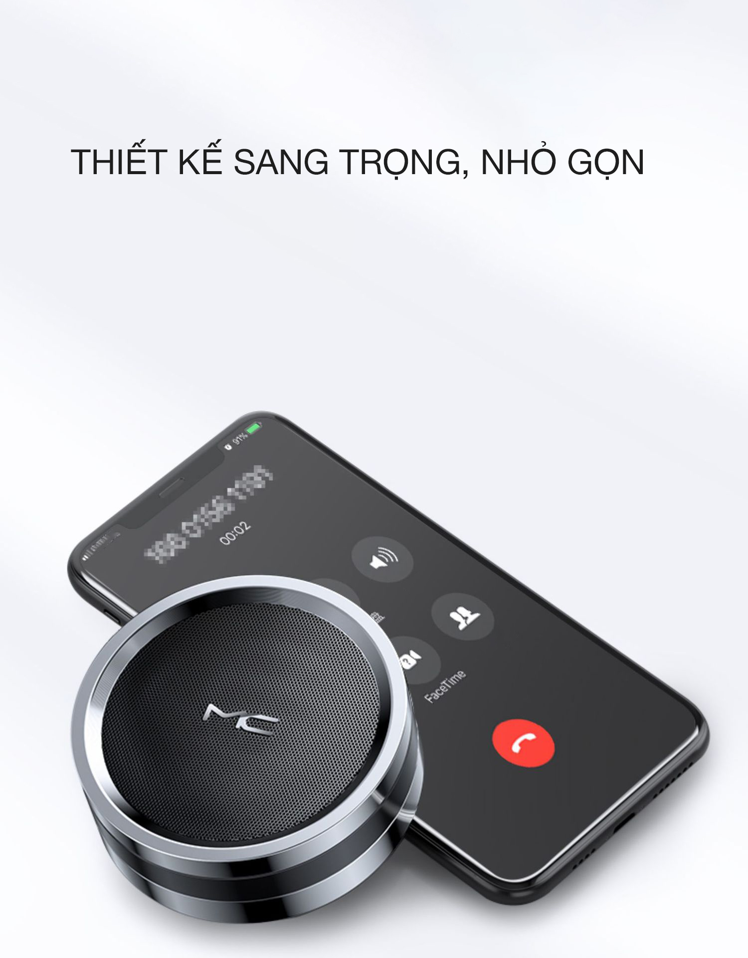 Loa Bluetooth Mini 5.0 MC A7 CAVARA Âm siêu trầm (Hàng Chính Hãng) - 5W - Kiêm sạc dự phòng