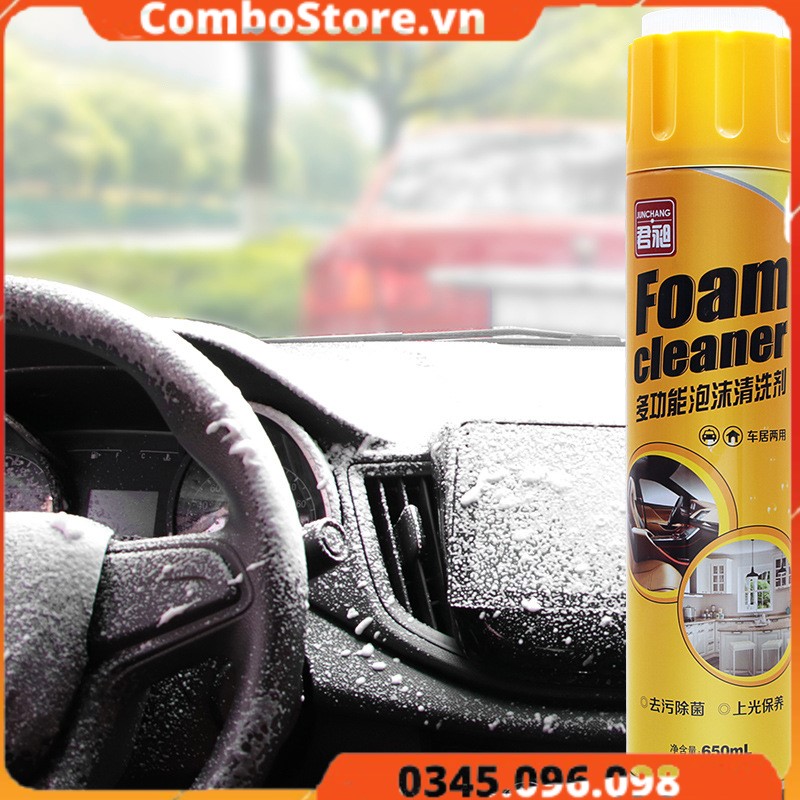 Chai xịt tẩy đa năng Nano bọt tuyết xe hơi - Chai vệ sinh nội thất ô tô Nano bọt tuyết - FOAM Cleaner