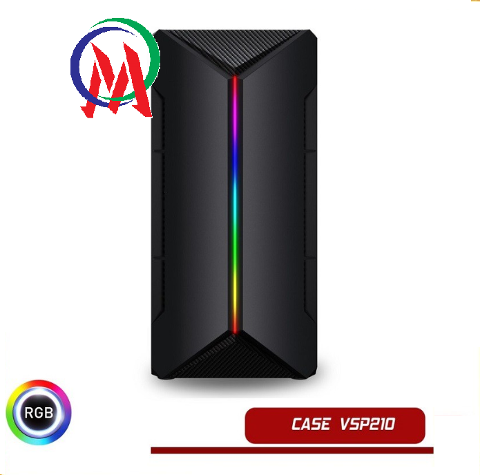 Vỏ case máy tính vsp v210 nắp hông trong suốt có led rgb