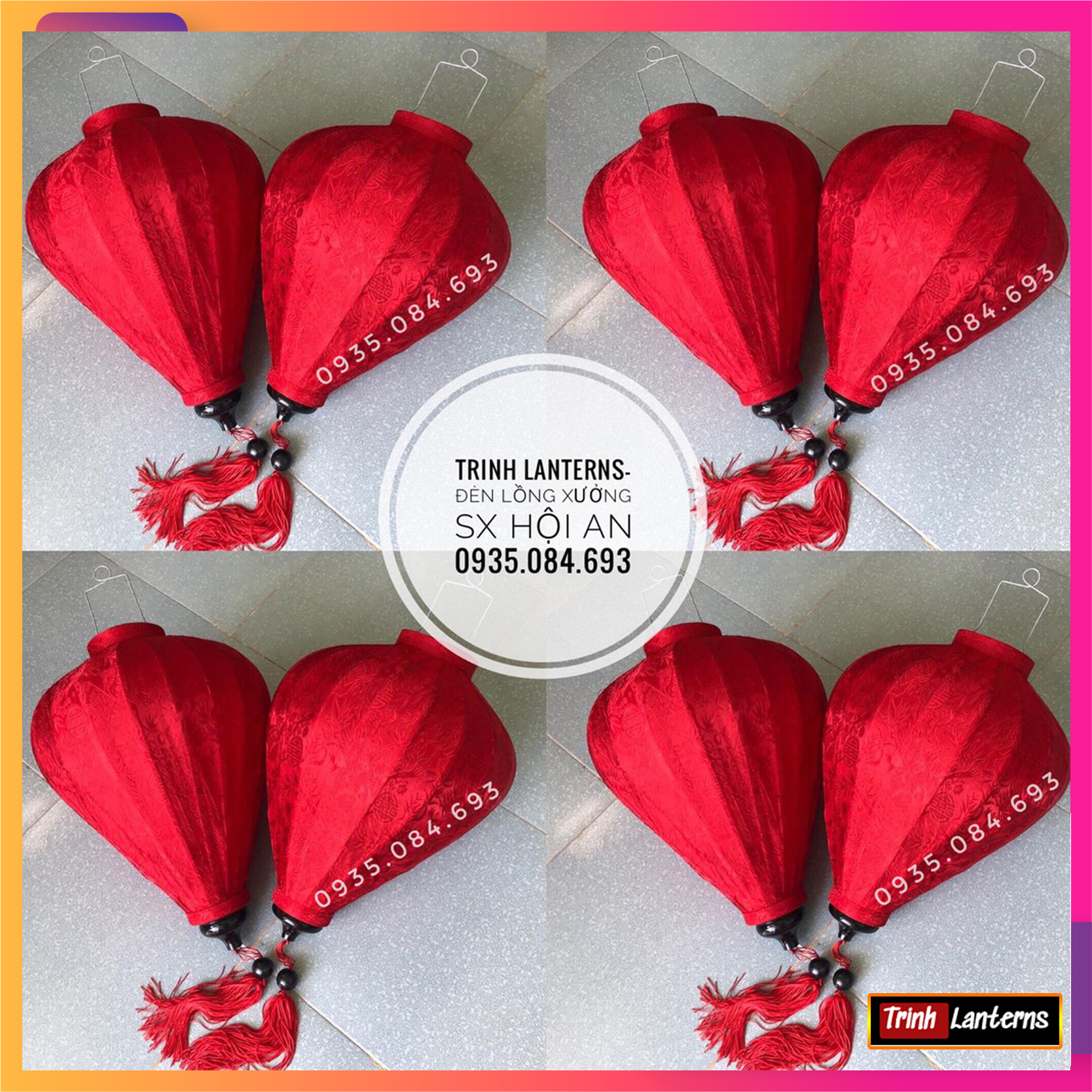 [Giá Tận Xưởng] Đèn lồng hội an_Lụa Tơ Tằm_(CÓ SẴN) Size 45CM sỉ ib zalo (mua 10 cái=sỉ)