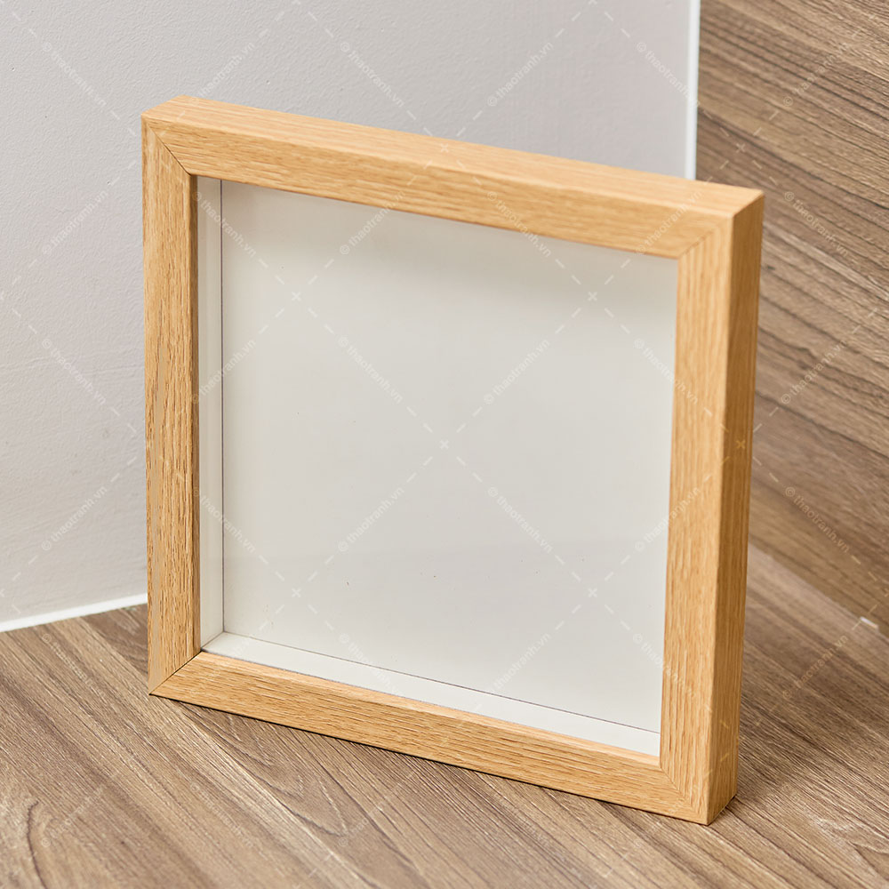 Khung hộp 3d 20x20cm, khung tiêu bản độ sâu 1,5cm - khung tranh handmade