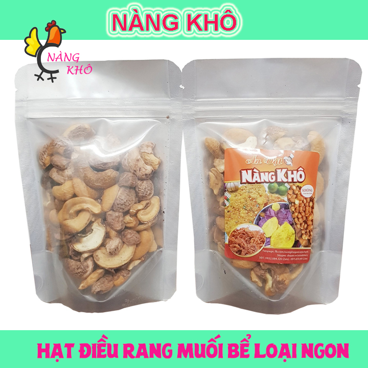 Hạt Điều rang muối Bình Phước cao cấp 100gr chuẩn loại ngon | Đồ ăn vặt Nàng Khô