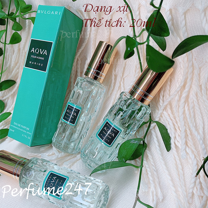 Combo 3 chai nước hoa nam aqua 20ml hương biển tươi mát