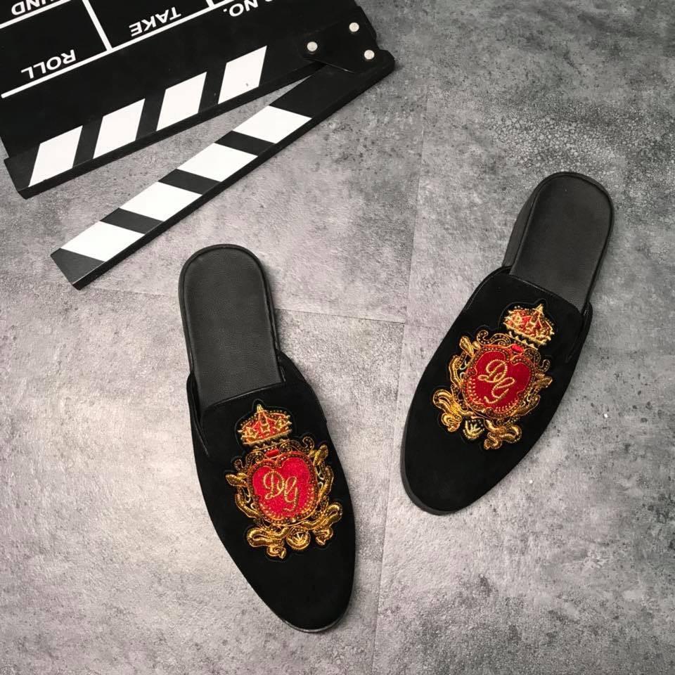 Giày sục nam thêu Team ĐỎ QP cá tính - ảnh thật