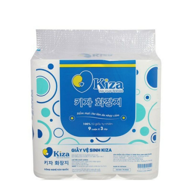 Giấy vệ sinh Kiza 9 cuộn x 3 lớp giấy vệ sinh cho bé cam kết sản phẩm đúng mô tả chất lượng đảm bảo