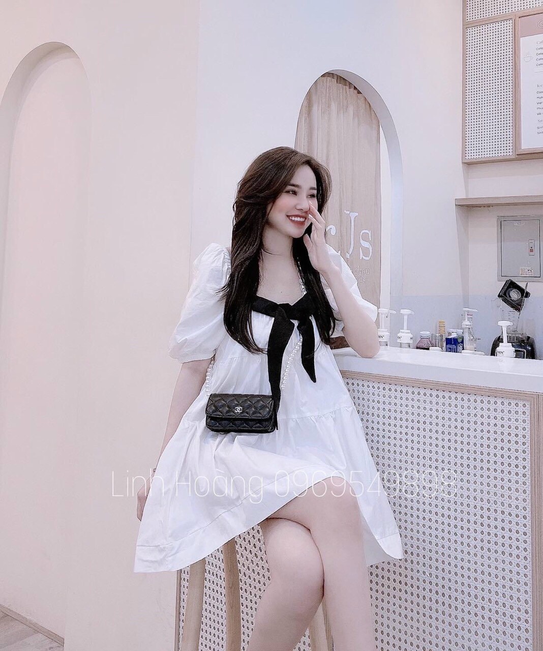 Đồ nữ - đầm baby doll kèm nơ thời trang nữ cao cấp