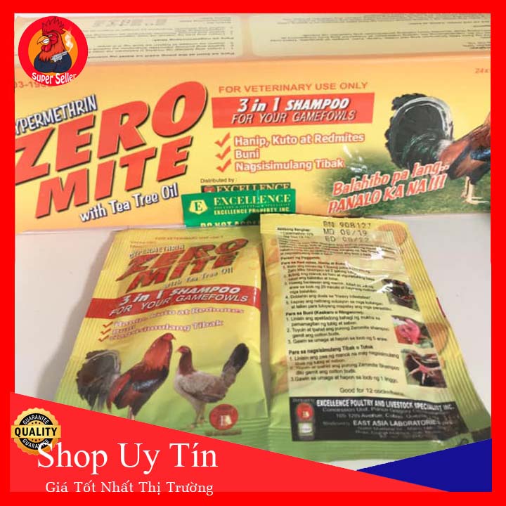 Xà Bông Tắm Gà Zero Mite Giúp Lông Bóng Mượt Cho Gà Đá 1 Gói