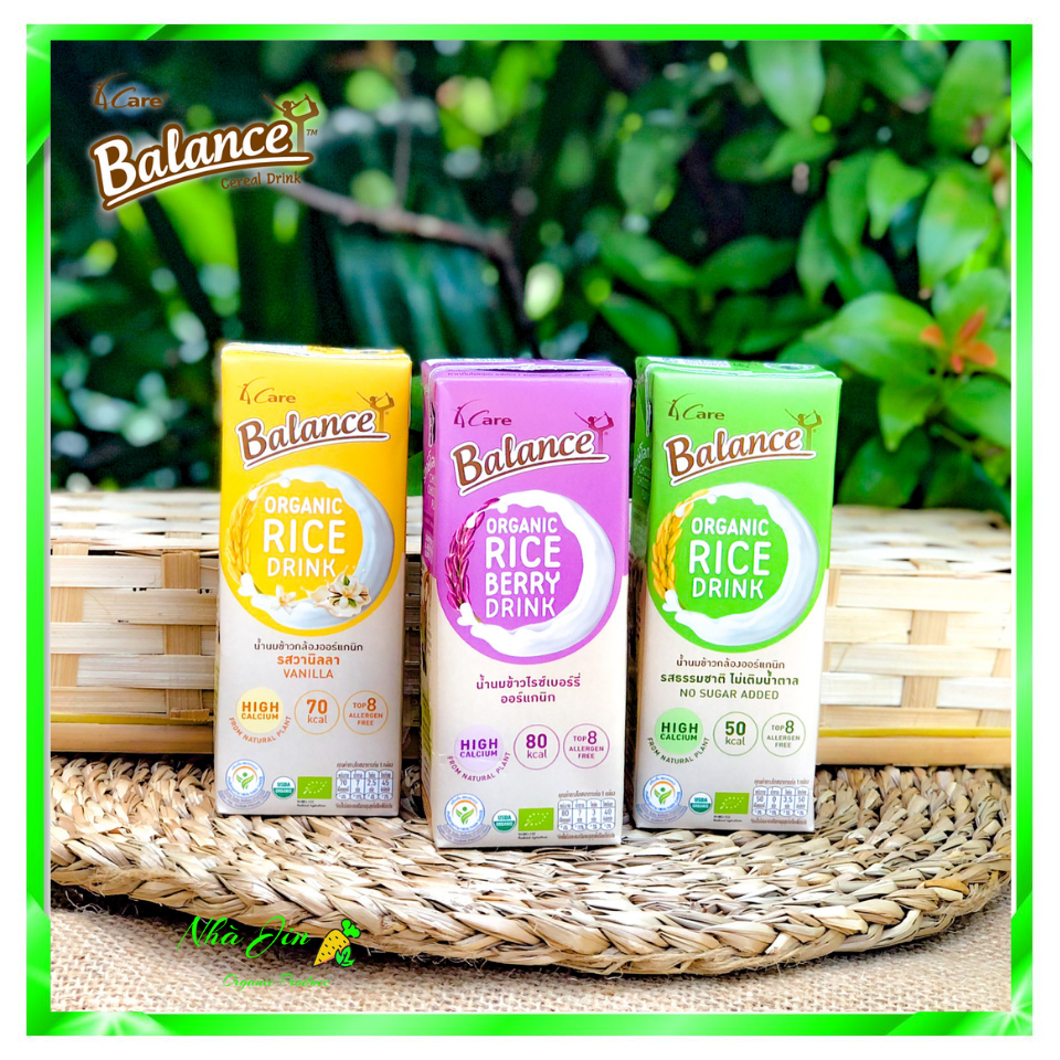 Sữa gạo hữu cơ 4care balance organic 180ml vỉ 3 hộp
