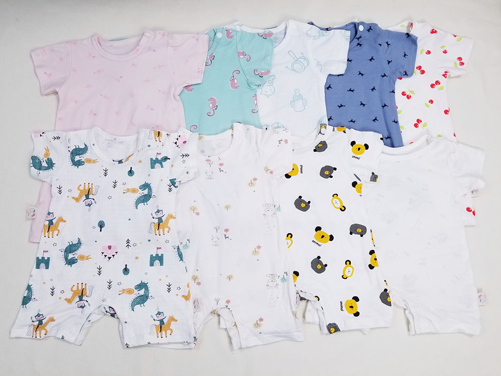 Bộ cộc cho bé - cotton tre cao cấp - size 4 -> 9 ký