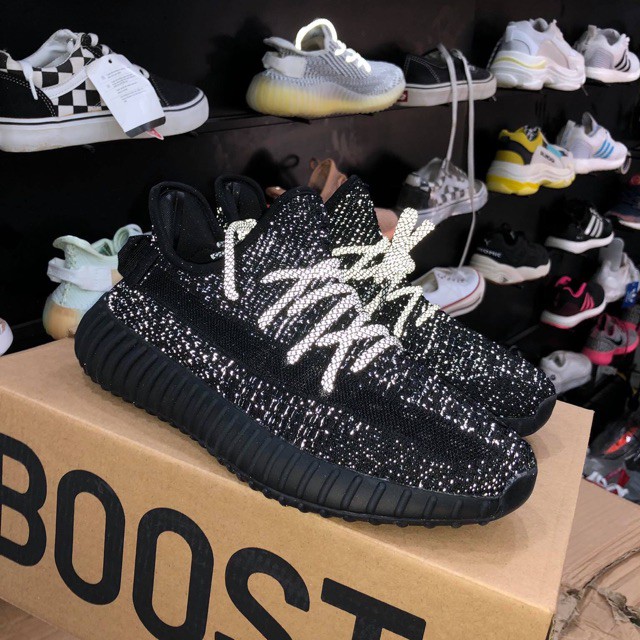 Giày sneaker yz350 đen full phản quang - giày thể thao yz350 đen full phản quang nam nữ có size từ 36-45