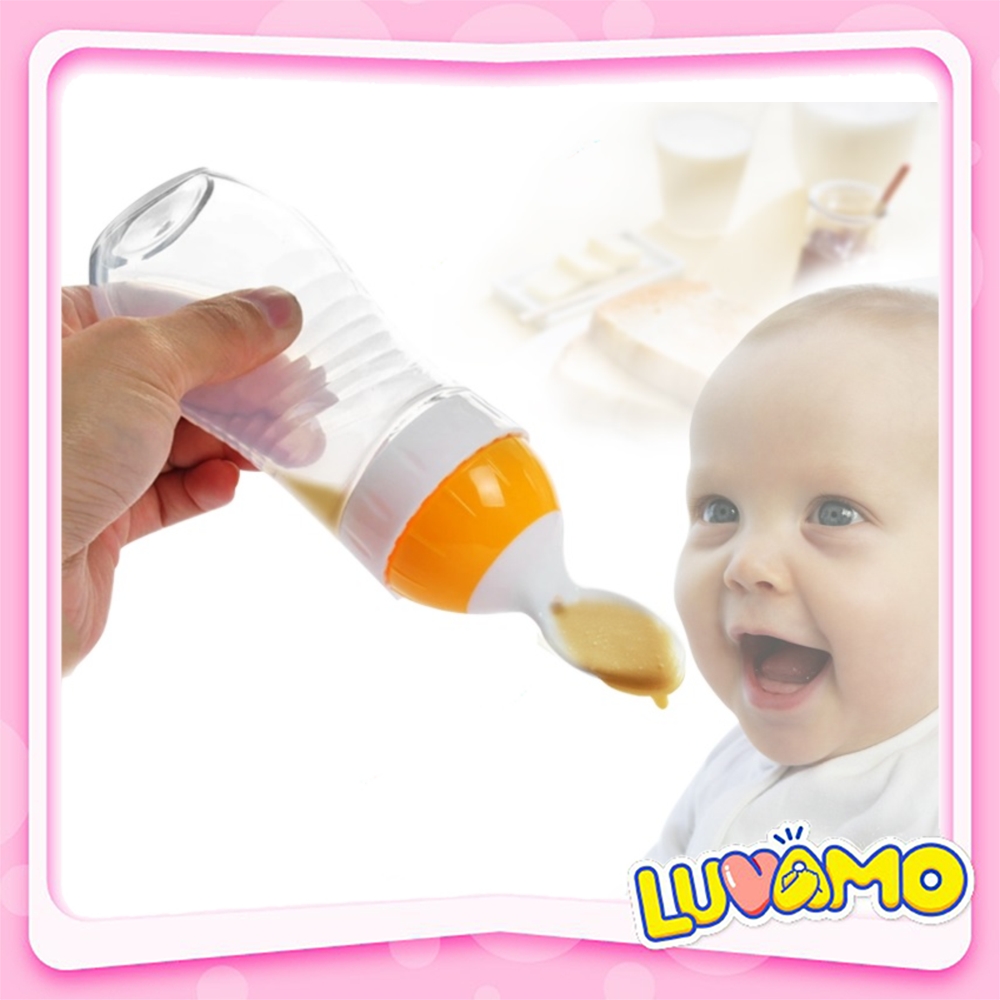 Bình thìa ăn dặm bón cháo đút bột uống sữa chất liệu silicon an toàn cao cấp Luvamo, chất liệu và thiết kế an toàn cho trẻ, cam kết sản phẩm như mô tả