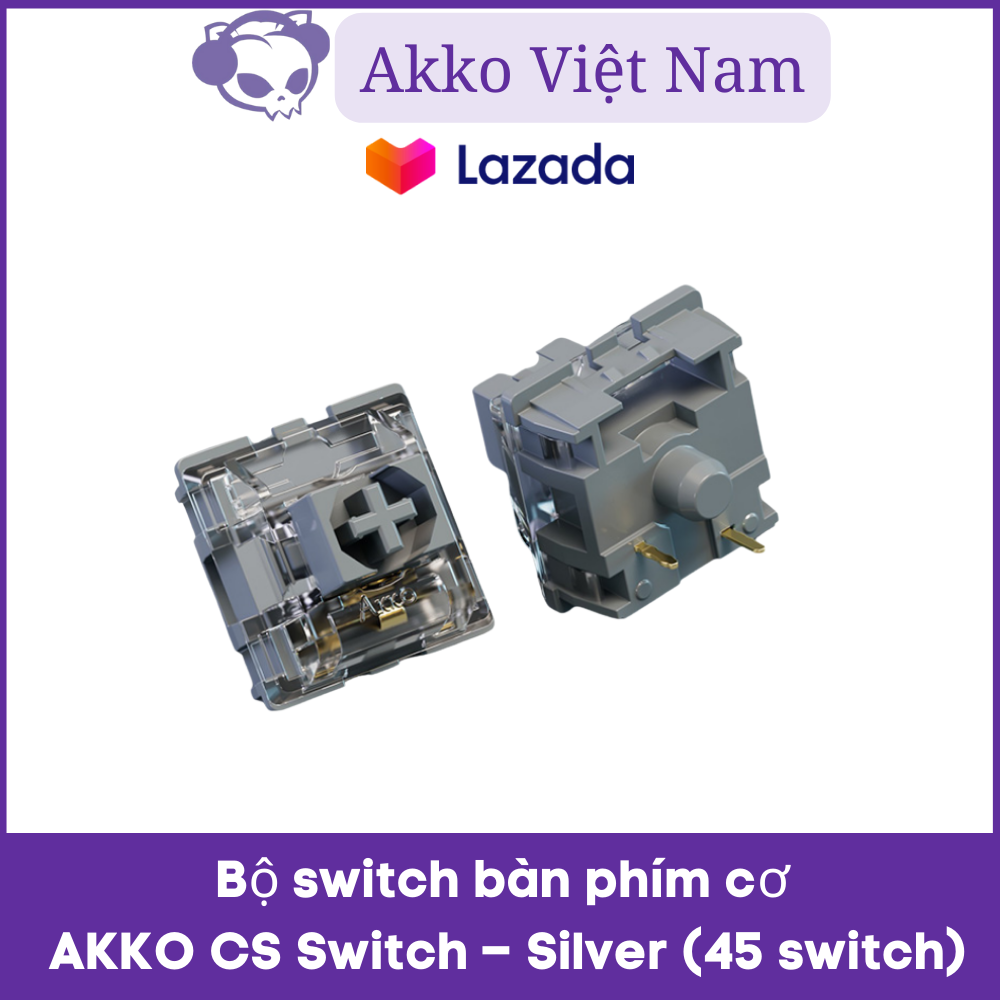 Bộ switch bàn phím cơ akko cs switch – silver