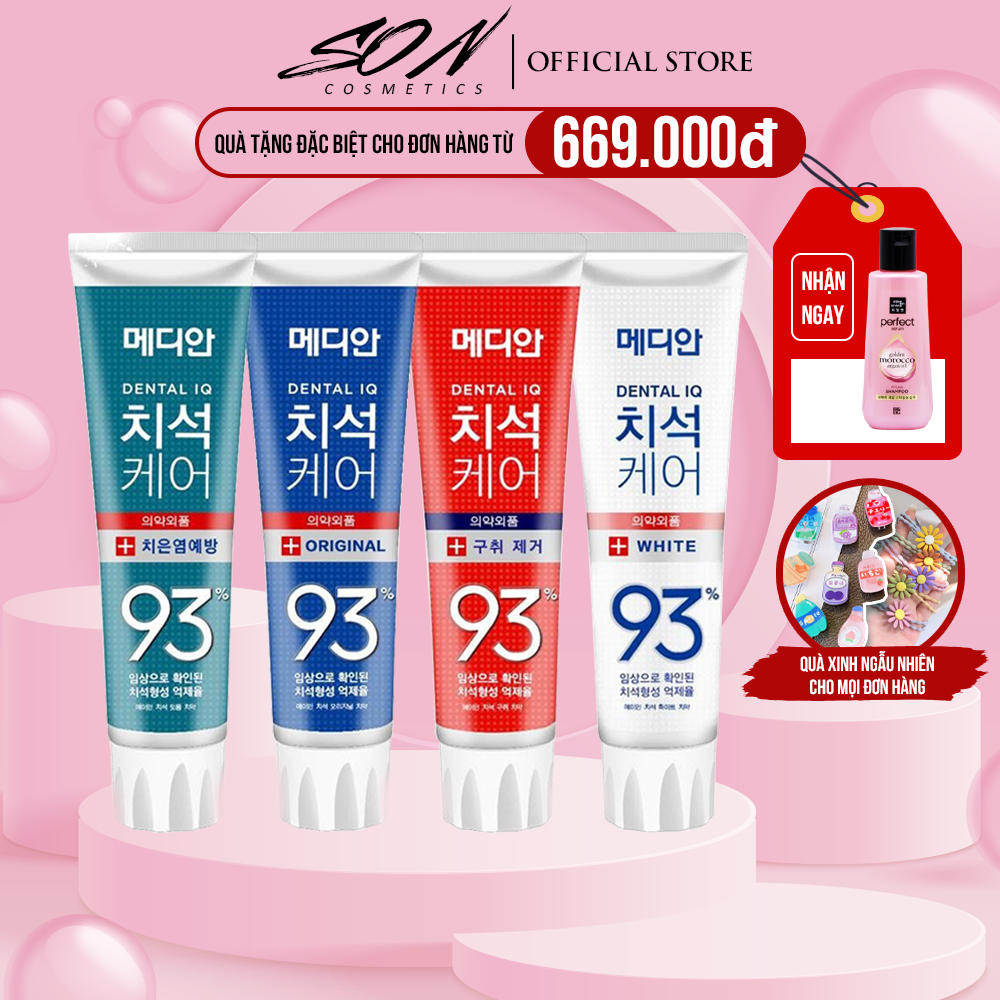 Kem Đánh Răng Median Dental IQ 93% Toothpaste 120g giúp trắng răng, chống viêm nướu, giảm ê buốt