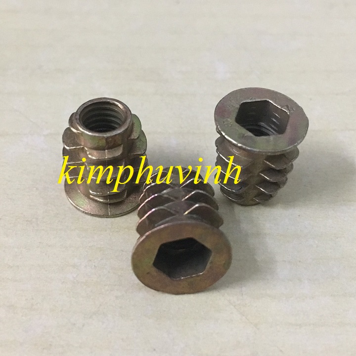 50 con - M6x13mm TÁN CẤY GỖ - ỐC CẤY GỖ