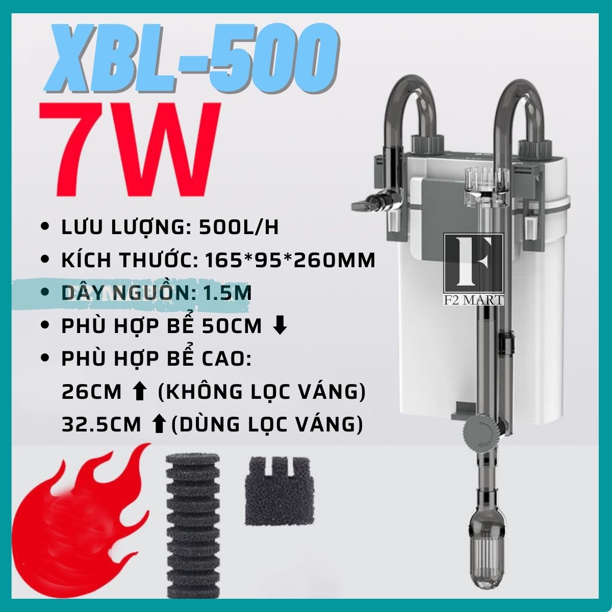 Lọc treo xiaoli sunsun xbl 500-máy lọc treo bể cá - lọc treo xbl