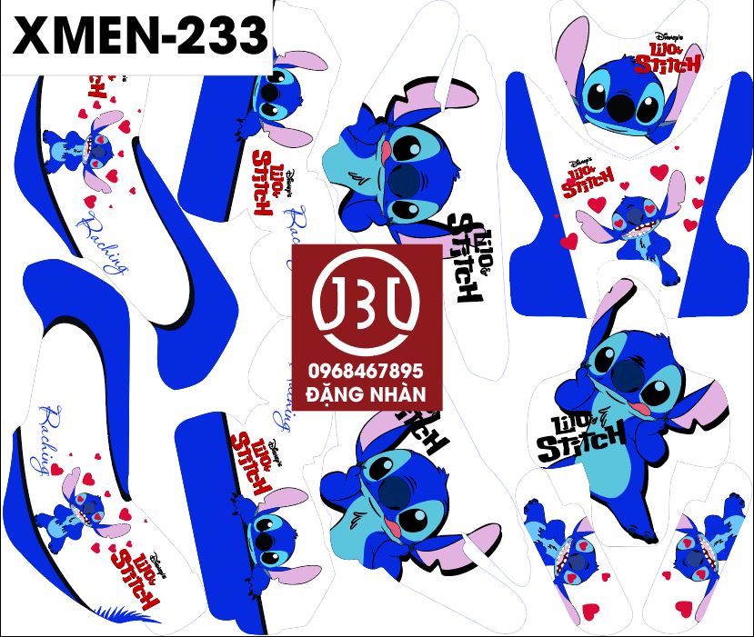 Tem trùm xe điện xmen 233-stick xanh