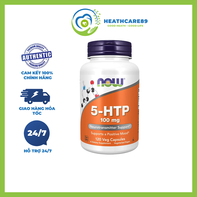 NOW 5-HTP 100MG Giảm Că ng Th ẳng, Nâng Cao Chất Lượng Giấc Ngủ