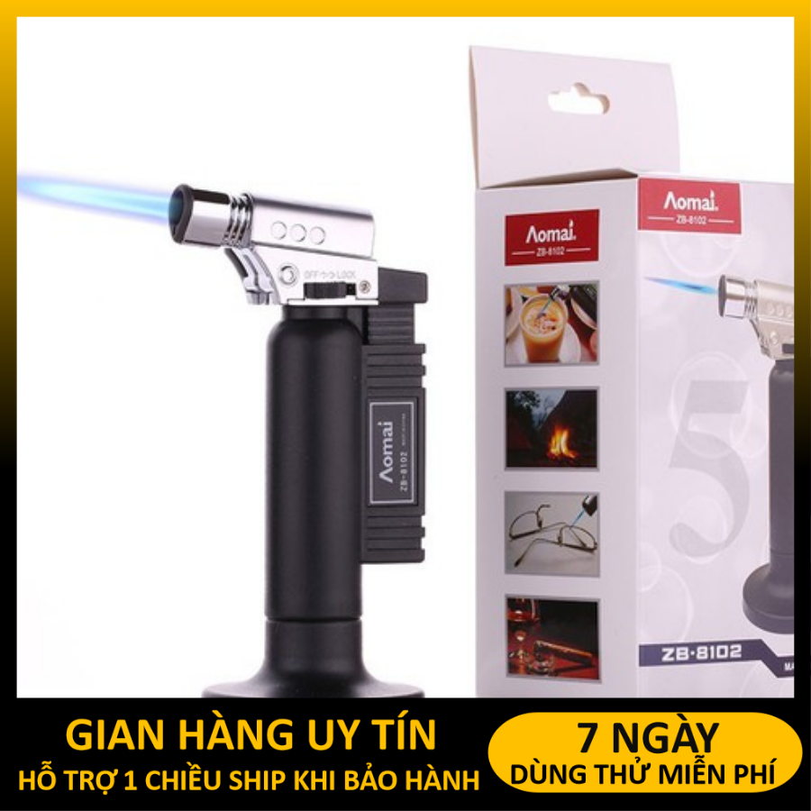 (Sale sốc 50%) Bật lửa khò gas mini cực mạnh khóa lửa rãnh tay - khò để bàn Aomai - BẢO HÀNH 1 ĐỔI 1