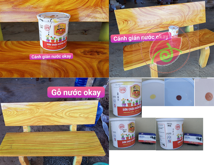 Combo giả gỗ màu cánh gián và màu gỗ hệ nước sơn okay ngoài trời ( có 3 loại combo, khách nhớ chọn trước khi mua)