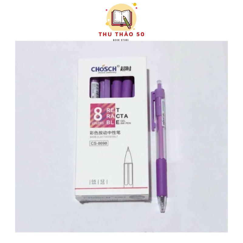 Bút bi nước bấm, gel bấm chosch cs-8698: 1 cây.