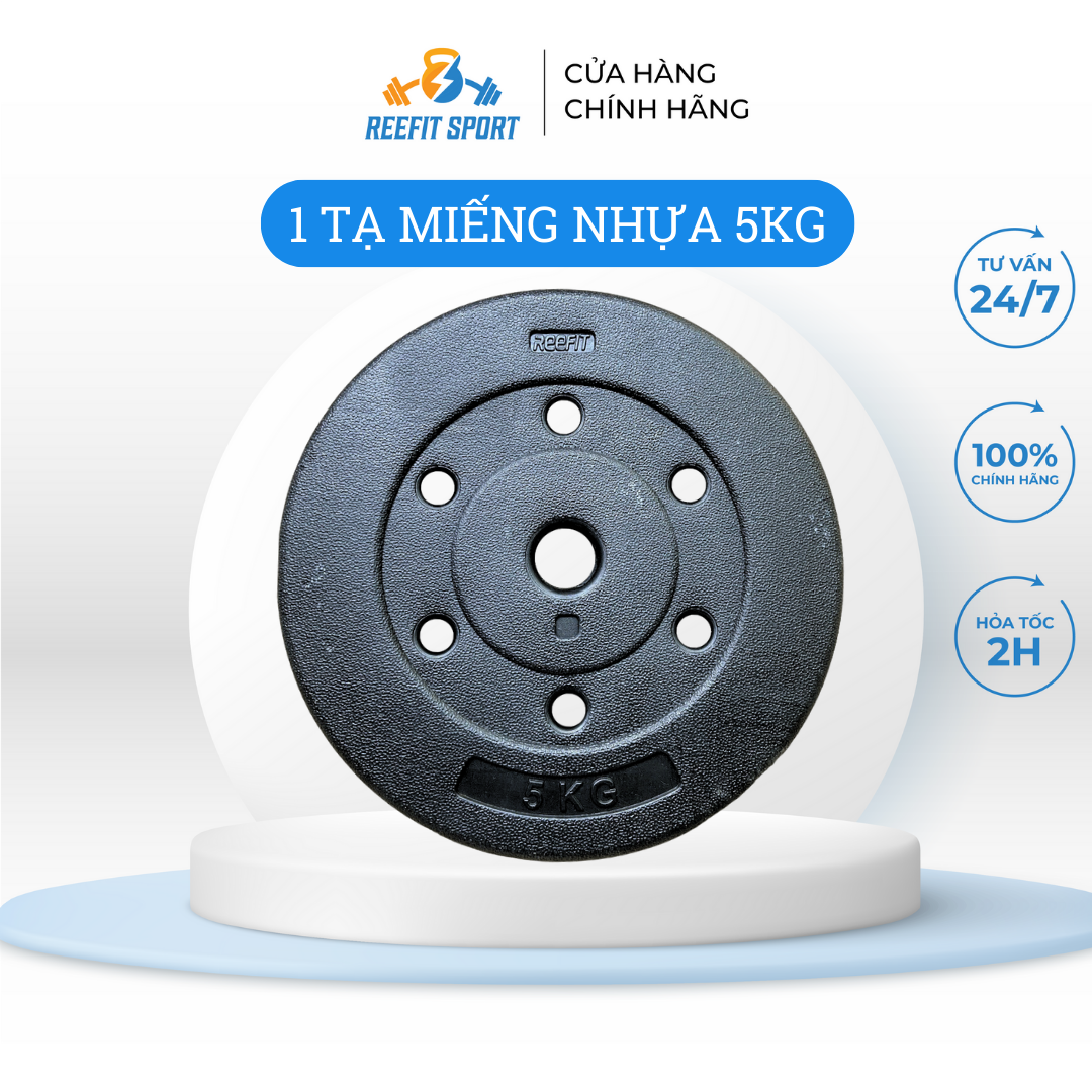 Tạ miếng nhựa 5kg phi 27
