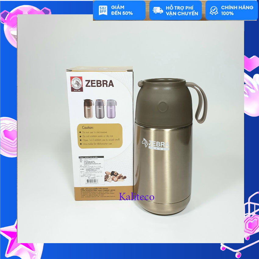 Camen Giữ Nhiệt Cao Cấp  Inox Zebra Thái Lan Có Quai Xách 650ml 123006-Kaliteco