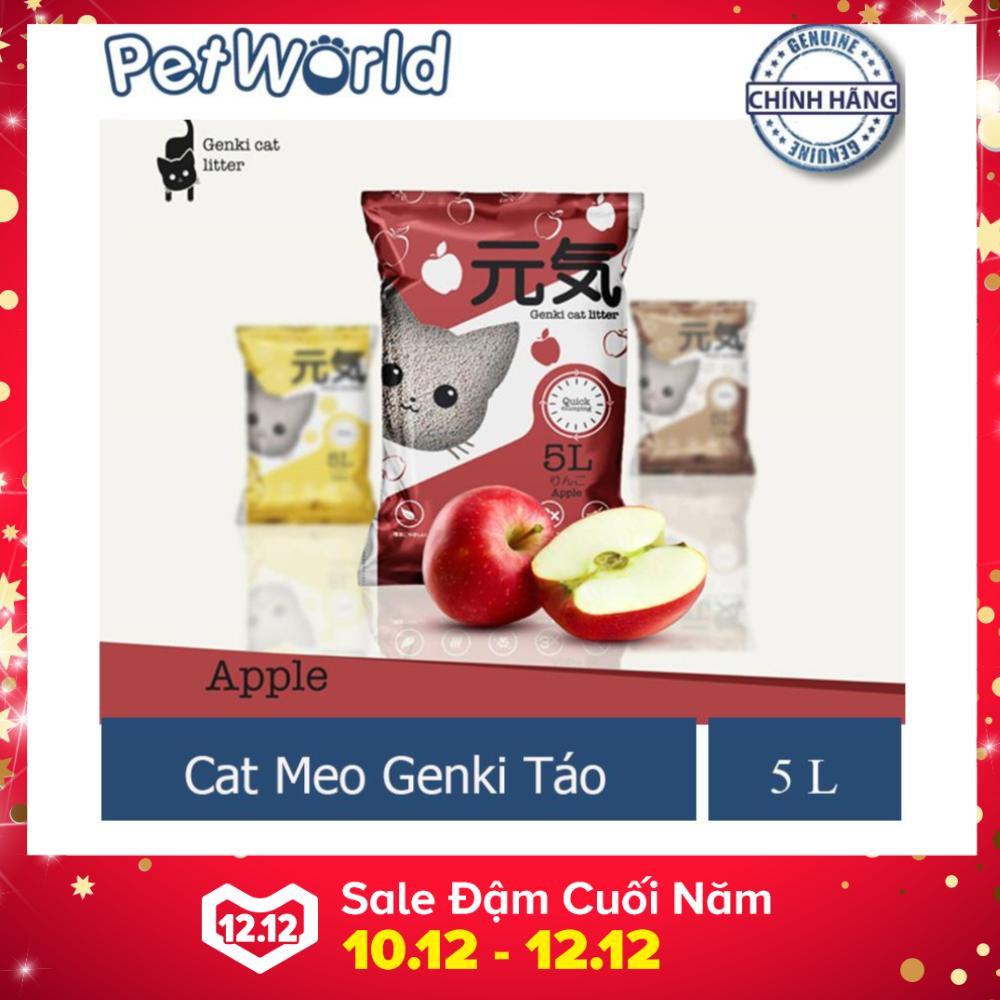 Cát vệ sinh genki cho chó mèo táo - apple genki - 5l